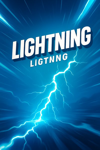 Dynamic Lightning Illustration with Bold Typography