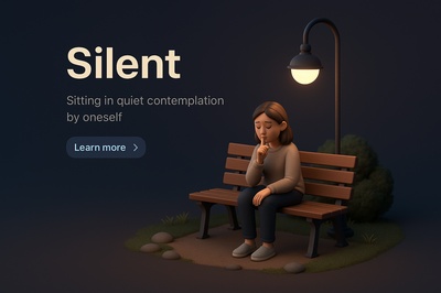 Detailed 3D Scene of Contemplation in a Dark Environment