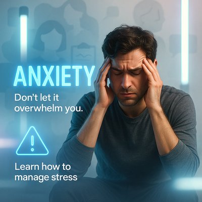 Mental Health Awareness Graphic on Anxiety Management