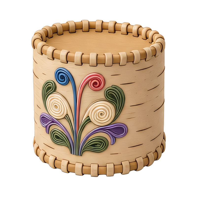 intricate birchbark quillwork