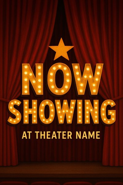 Theatrical Announcement Graphic with Vintage Style