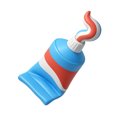 3D Squeezed Toothpaste Icon in Isometric View
