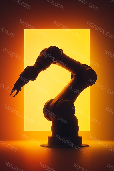 Illuminated Industrial Robot in Autonomous Factory Setting