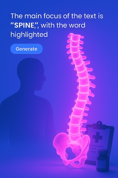 Neon Glow Spine Composition with Text
