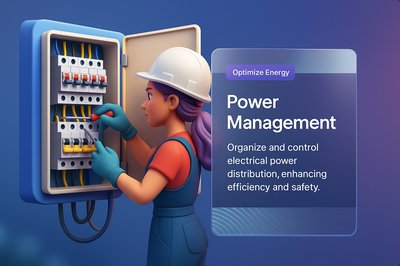 Electrician Woman Installing Electric Switchboard System