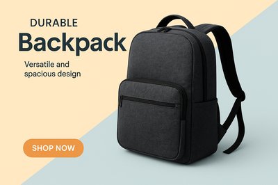 Stylish and Durable Backpack Advertisement in School Setting