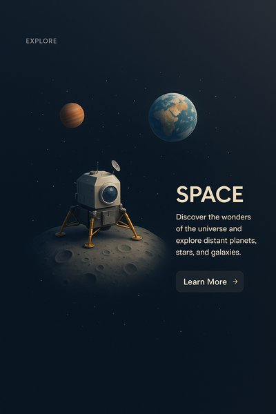 Captivating Space Scene with Lunar Module and Planets