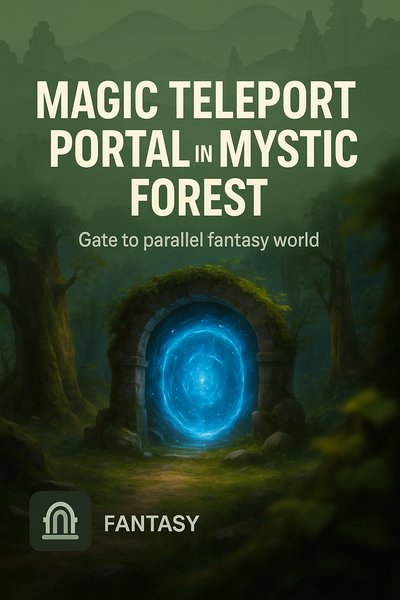 Fantasy Landscape Featuring a Mystical Portal in a Enchanted Forest