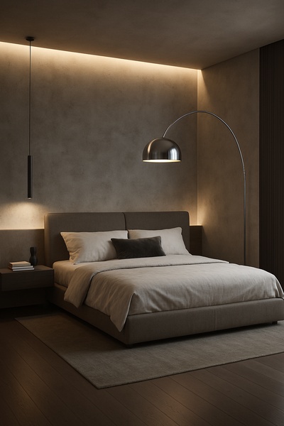Modern Minimalist Bedroom Design with Soft Lighting