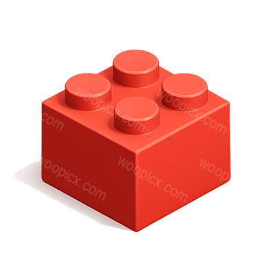 Vibrant 3D Building Block Icon with Isometric View