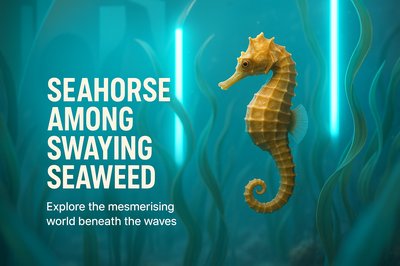 3D Illustration of a Seahorse in Underwater Scene