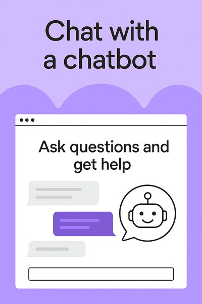 Engaging Chatbot Interaction Graphic for User Support