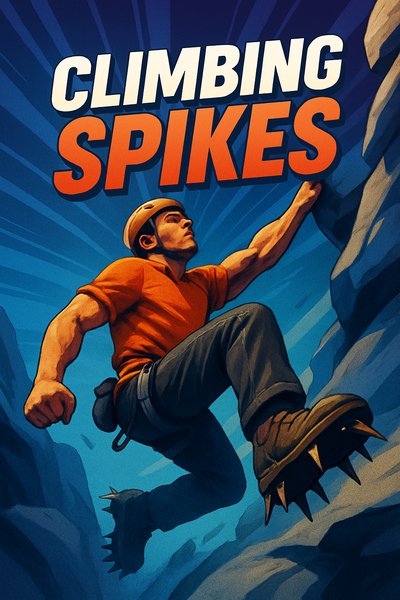 Dynamic Climbing Spikes Adventure Illustration