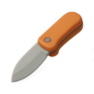 Stylish Folding Knife with Orange Handle