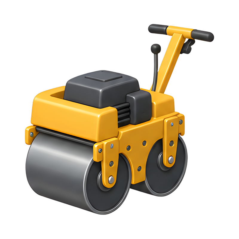 Double drum trench roller in action