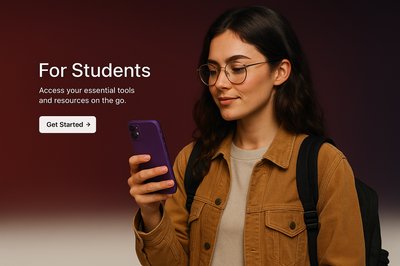 Stylish Student with Phone in Modern Setting
