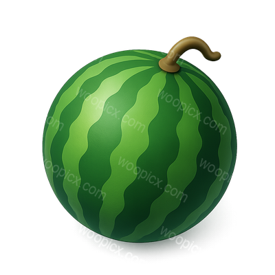 Stylized 3D Watermelon Icon with Isometric View