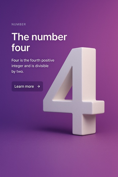 Stylish Web Page Design Featuring the Number Four