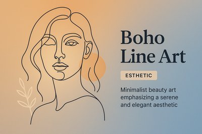 Minimalist Boho Line Art Portrait for Aesthetic Appeal