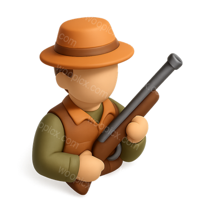 3D Huntsman Icon in Isometric View for Game Design