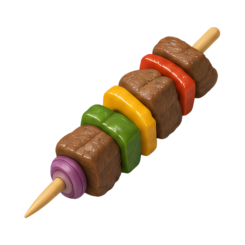 grilled kebab skewer on plate