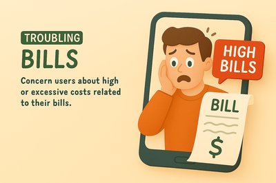 Illustration of Concern Over High Bills in a Mobile Phone