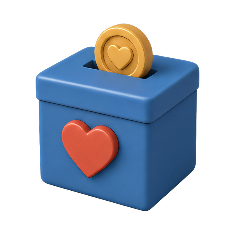 donation box with coins