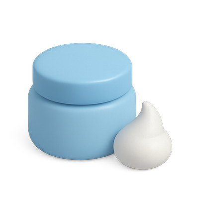 Minimalist Cosmetic Jar and Cream Illustration