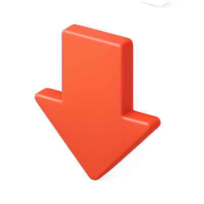 Three-Dimensional Red Downward Arrow Icon
