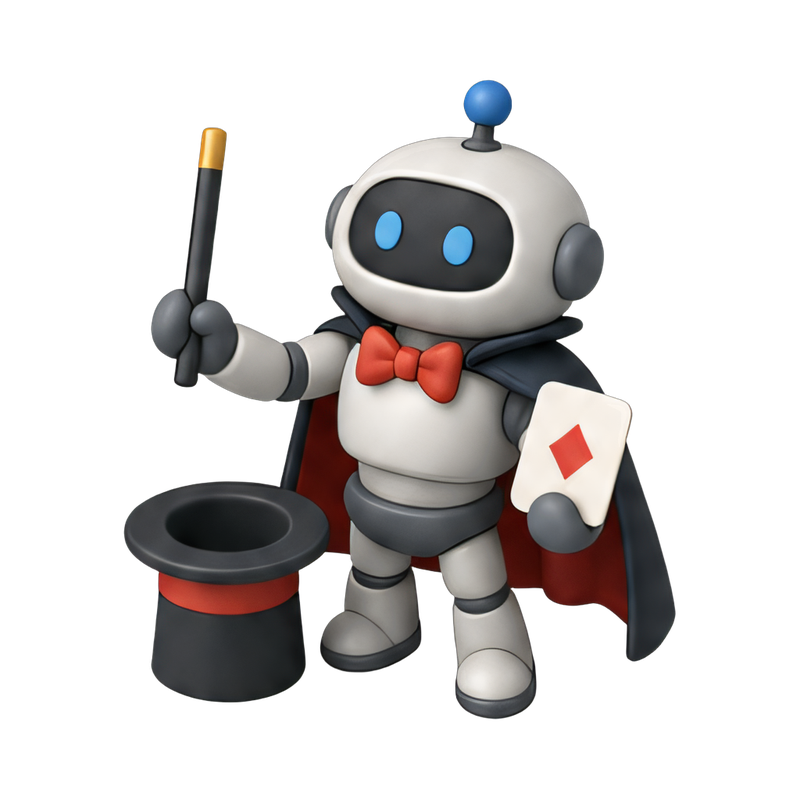 robot performing a card trick
