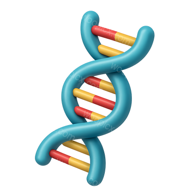 Stylish 3D DNA Double Helix Icon with Vibrant Colors