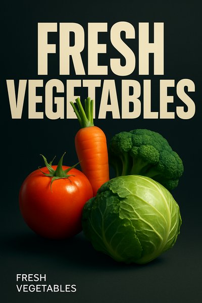 Bold Composition of Fresh Vegetables on a Dark Background