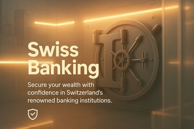 Swiss Banking Promotional Banner with Secure Vault Imagery