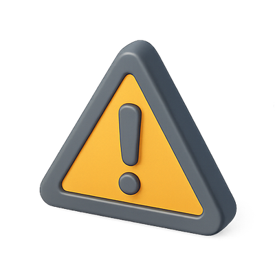 Warning Icon with Exclamation Mark in Triangle Shape