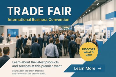 International Trade Fair Expo with Crowds and Product Displays