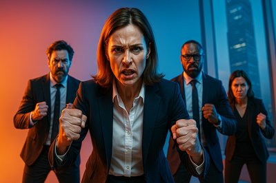 Dynamic Business Meeting with Intense Emotions
