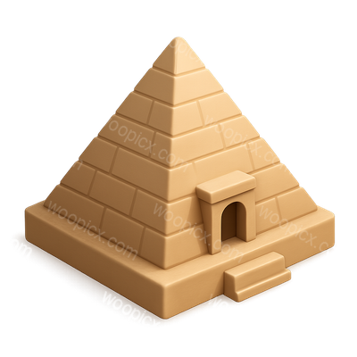 Stylized 3D Pyramid Icon with Detailed Texture