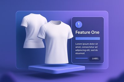 3D T-Shirt Mockup Design with Feature Label