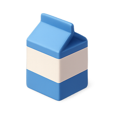 Stylized Milk Carton Icon in Minimalist Design