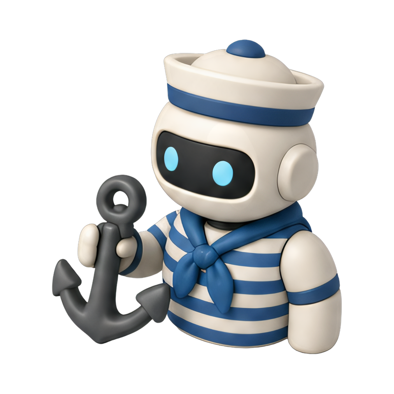 robot sailor with anchor