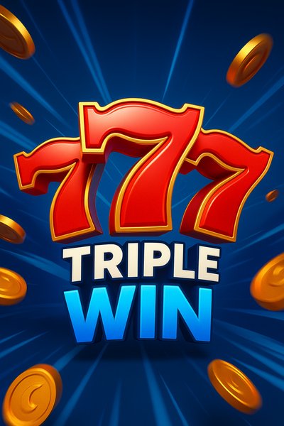 Dynamic Triple 7 Symbol with Coins and Vibrant Background