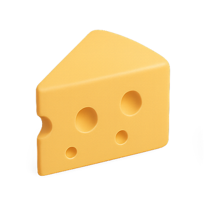3D Rendered Cheese Slice with Holes