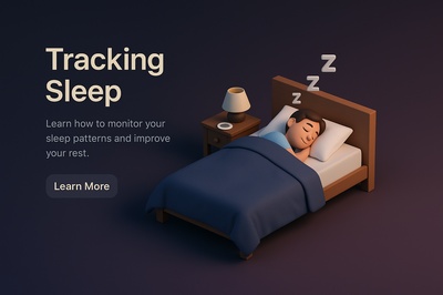 High Perspective 3D Scene of Sleep Tracking Concept