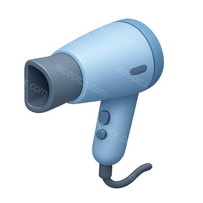 Stylish 3D Hair Dryer Icon in Isometric View