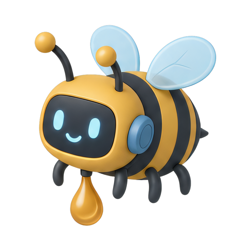 robot bee collecting honey