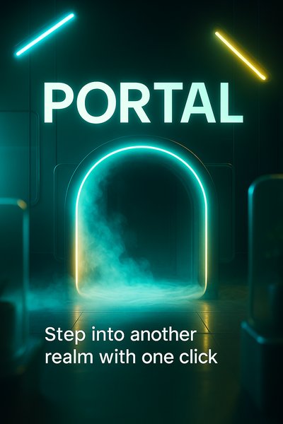 Neon Portal Design for Engaging Carousel Slide