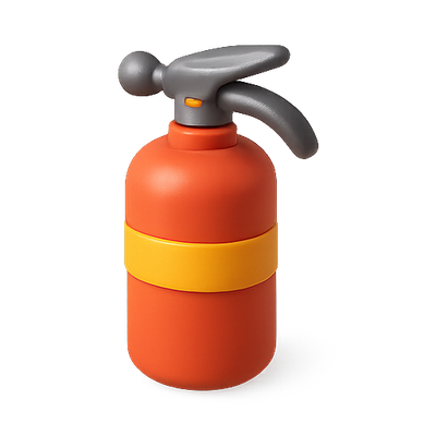 3D Render of a Fire Extinguisher with Vibrant Colors