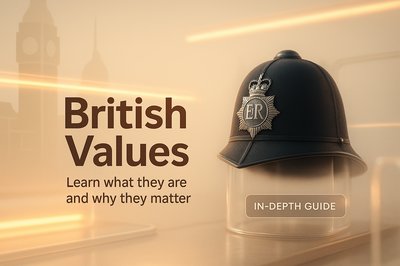 Informative Guide Cover on British Values with Policing Iconography