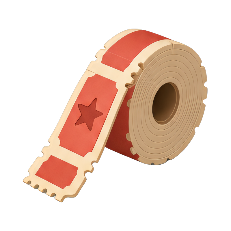 giant roll of admission tickets