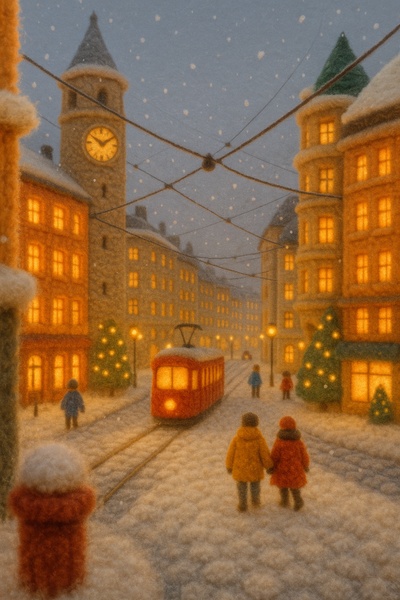 Winter Woolen Scene in Geneva with Festive Atmosphere